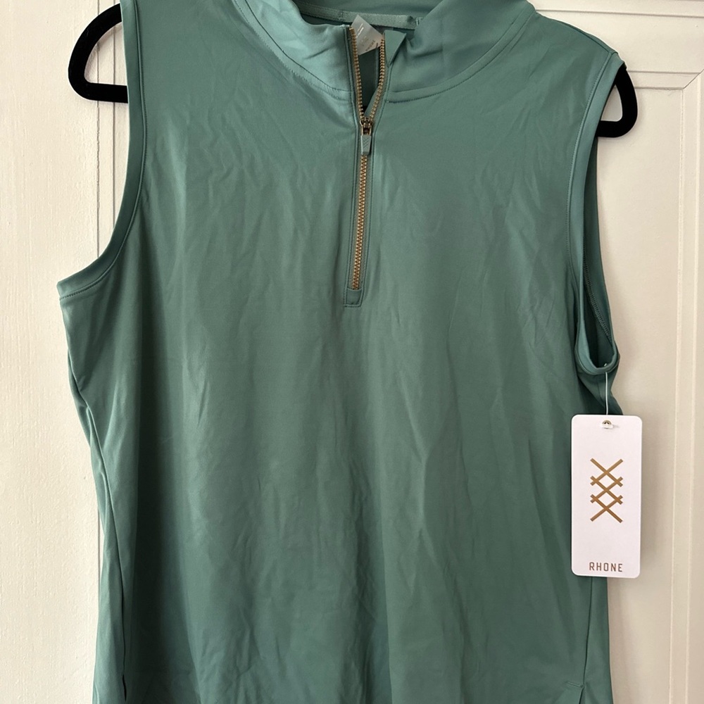 Rhone Women's Green Zip Tank Top - Large